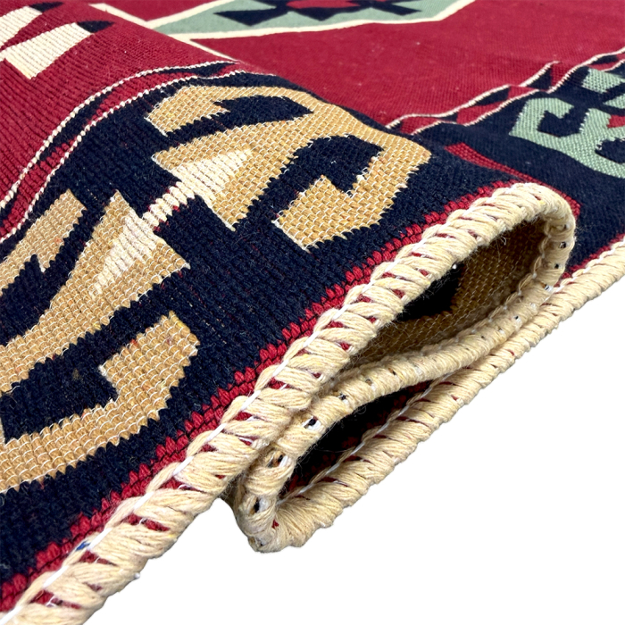 Traversă hol țesută tradițional, 80x300 cm, 2 fețe, kilim, roșu [7]