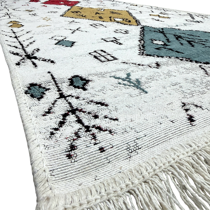 Traversă hol țesută tradițional, 80x300 cm, 2 fețe, model rustic modern [5]