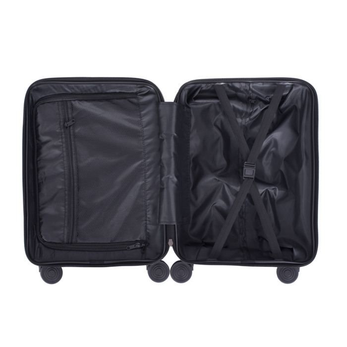 Troler cabină avion, 50x34x18 cm, 4 roți detașabile, PP flexibilă anti-casabilă, negru [9]