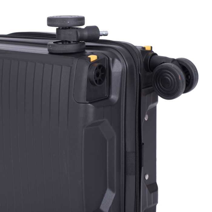 Troler cabină avion, 50x34x18 cm, 4 roți detașabile, PP flexibilă anti-casabilă, negru [8]