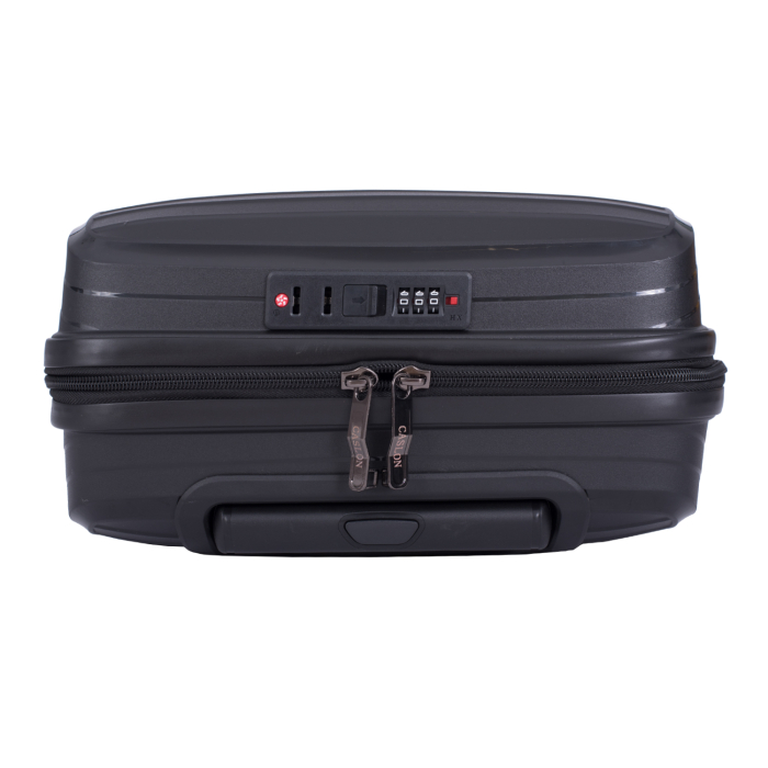 Troler cabină avion, 50x34x18 cm, 4 roți detașabile, PP flexibilă anti-casabilă, negru [7]