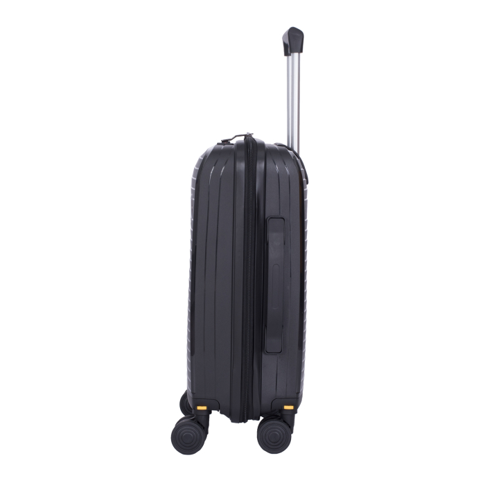 Troler cabină avion, 50x34x18 cm, 4 roți detașabile, PP flexibilă anti-casabilă, negru [5]