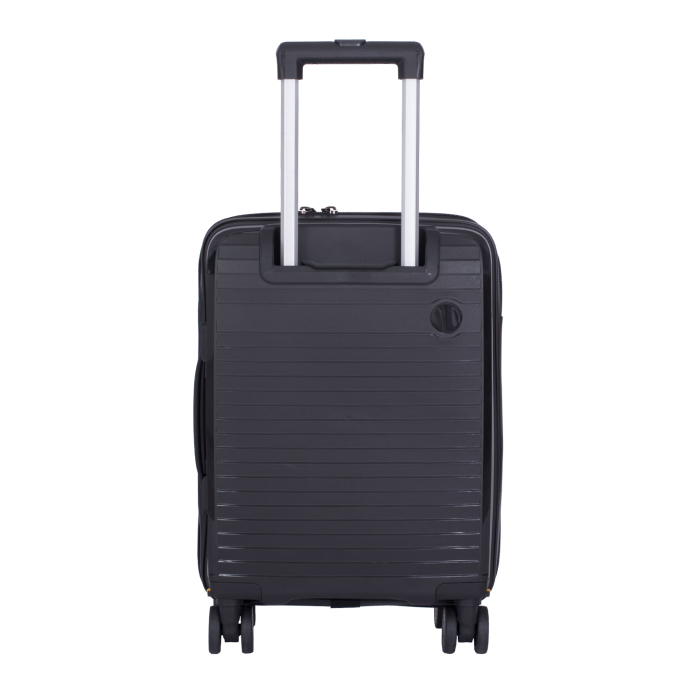 Troler cabină avion, 50x34x18 cm, 4 roți detașabile, PP flexibilă anti-casabilă, negru [3]