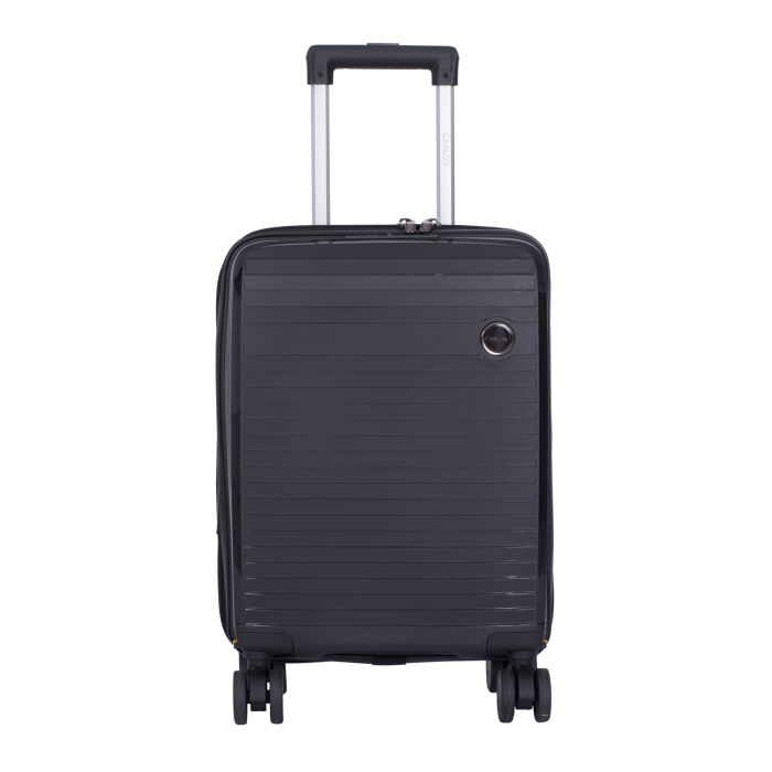 Troler cabină avion, 50x34x18 cm, 4 roți detașabile, PP flexibilă anti-casabilă, negru [2]