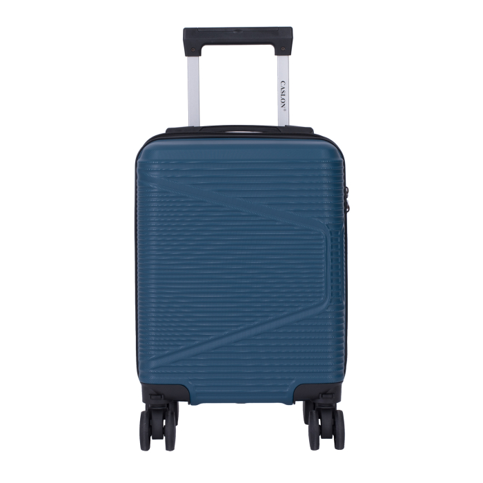 Troler cabină avion, zboruri low-cost, 40x30x20 cm, 4 roți detașabile, ABS, albastru [2]