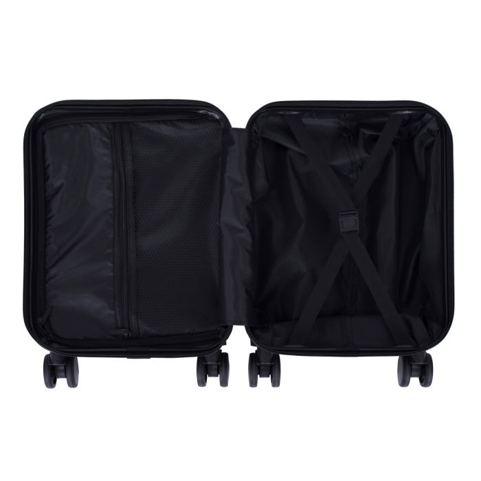 Troler cabină avion, zboruri low-cost, 40x30x20 cm, 4 roți detașabile, ABS, negru [10]