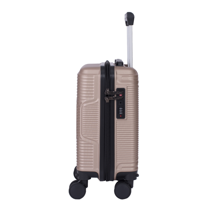 Troler cabină avion, zboruri low-cost, 40x30x20 cm, 4 roți detașabile, ABS, bej [5]