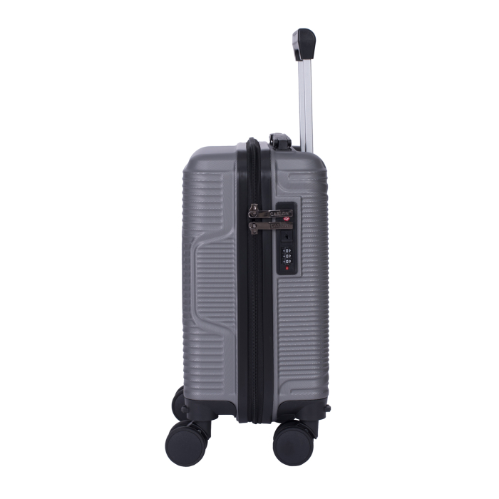 Troler cabină avion, zboruri low-cost, 40x30x20 cm, 4 roți detașabile, ABS, gri [5]