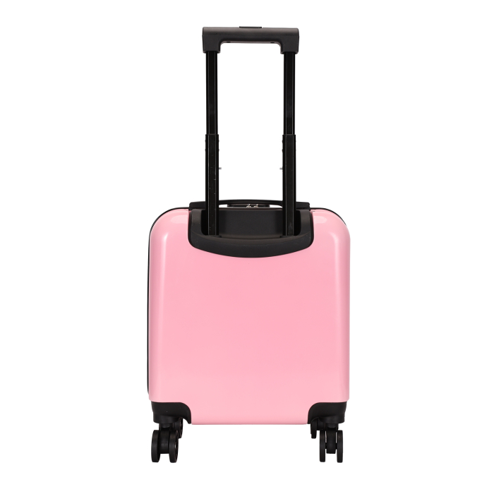 Troler copii 43x35x23 cm, 4 roți, ABS + Policarbonat, model Girafă 3D roz [4]