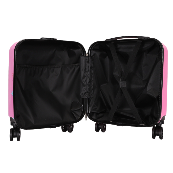 Troler copii 43x35x23 cm, 4 roți, ABS + Policarbonat, model Pisicuță 3D roz [7]