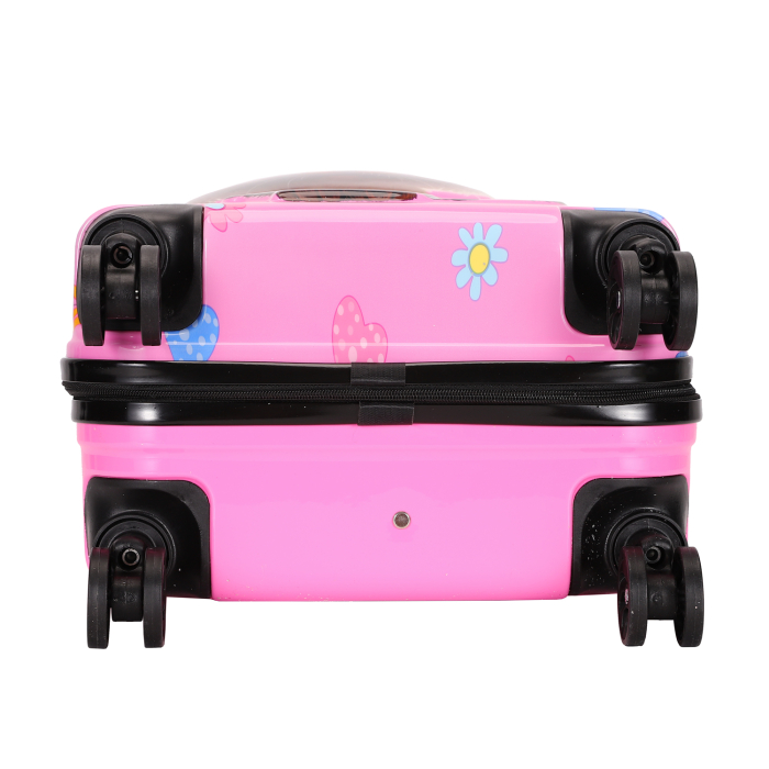 Troler copii 43x35x23 cm, 4 roți, ABS + Policarbonat, model Pisicuță 3D roz [6]