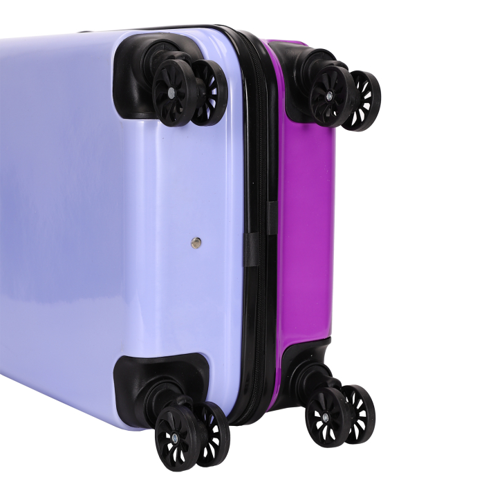 Troler copii 43x35x23 cm, 4 roți, ABS + Policarbonat, model Ursuleț 3D mov [8]