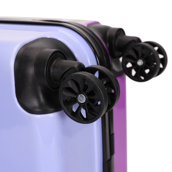 Troler copii 43x35x23 cm, 4 roți, ABS + Policarbonat, model Ursuleț 3D mov [9]