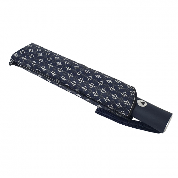 Umbrelă pliabilă deschidere automată, antivânt, 100 cm, în husă, bleumarin cu alb [2]