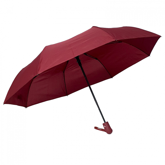 Umbrelă pliabilă deschidere automată, antivânt, 100 cm, în husă, uni grena [3]