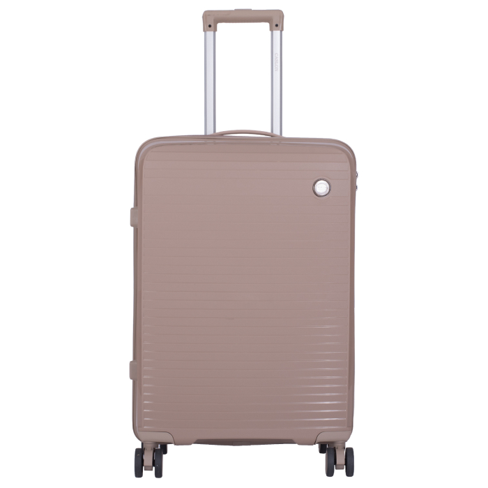 Valiză Troler Mediu 65x43x24 cm, 63 litri, Polipropilenă, 4 Roți Duble, bej [2]