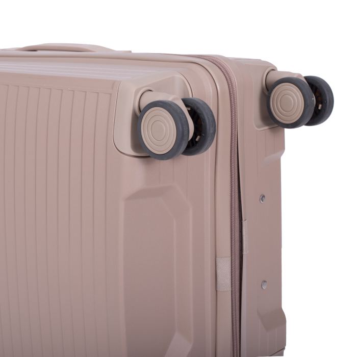 Valiză Troler Mic 55x36x20 cm, 38 litri, Polipropilenă, 4 Roți Duble, bej [8]