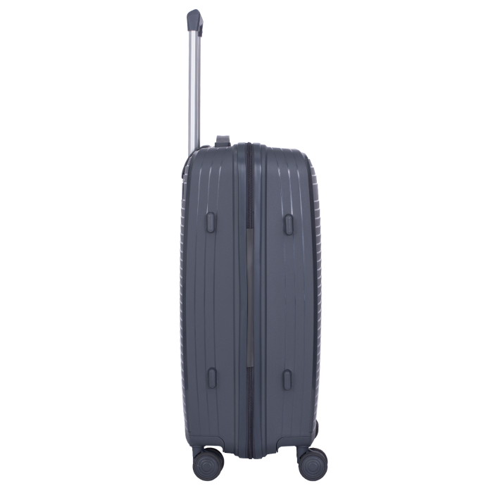 Valiză Troler Mic 55x36x20 cm, 38 litri, Polipropilenă, 4 Roți Duble, gri [4]