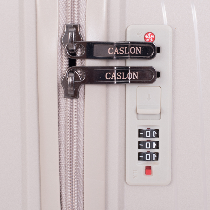 Valiză Troler Mediu 65x43x24 cm, 63 litri, Polipropilenă, 4 Roți Duble, crem [6]