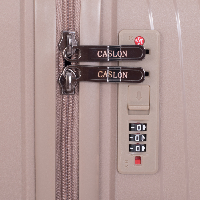 Valiză Troler Mediu 65x43x24 cm, 63 litri, Polipropilenă, 4 Roți Duble, bej [6]