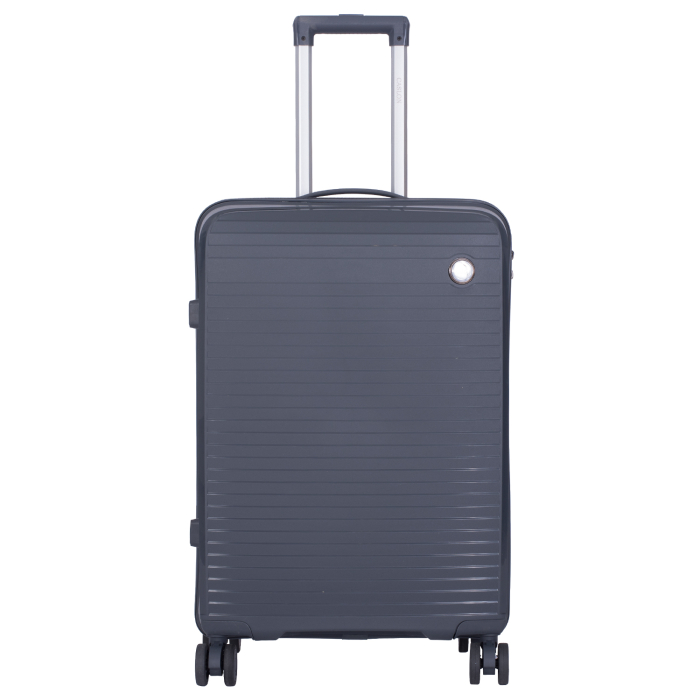 Valiză Troler Mic 55x36x20 cm, 38 litri, Polipropilenă, 4 Roți Duble, gri [2]