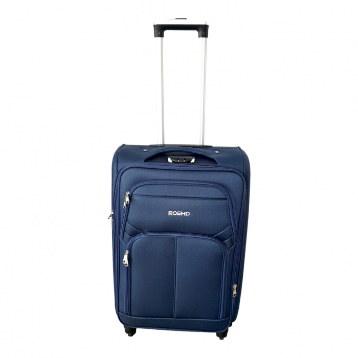 Valiză troler material textil, 4 roți, bleumarin, mic sau mediu, TRC73 [2]