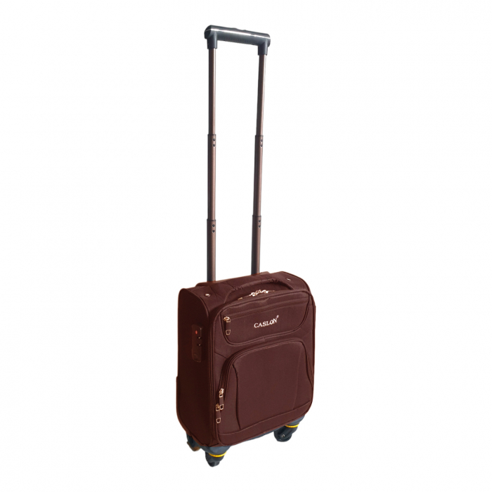 Troler cabină avion, zboruri low-cost, 40x30x20 cm, 4 roți, maro, TRC103 [2]