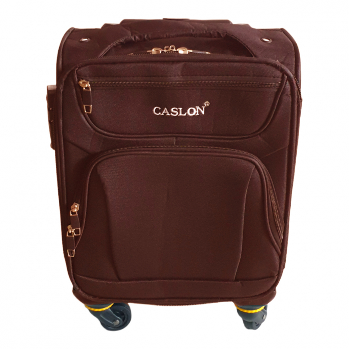 Troler cabină avion, zboruri low-cost, 40x30x20 cm, 4 roți, maro, TRC103 [3]