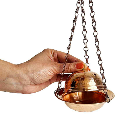 Produse din cupru - Arzător de tămâie de agățat din cupru CTR67
