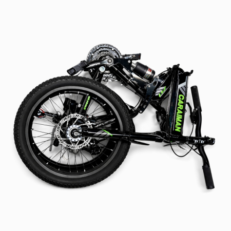 Bicicletă Caraiman, pliabilă, roți 20 inch, cu dublă suspensie, frâne pe disc, verde [1]