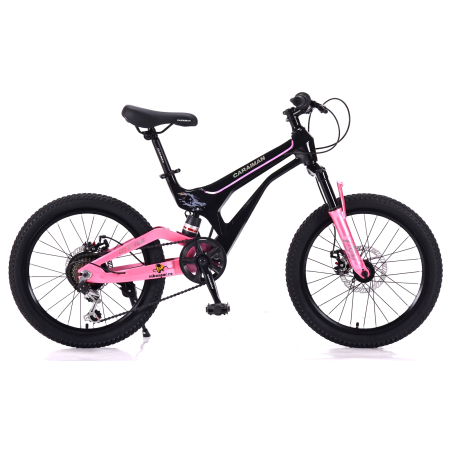 Bicicletă Caraiman, roți 20 inch, cu dublă suspensie, frâne pe disc, roz [6]