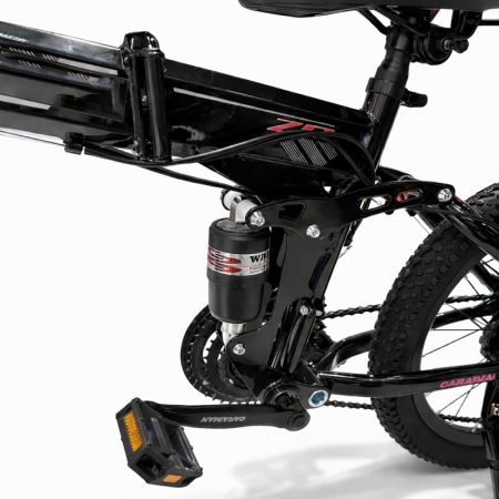 Bicicletă Caraiman, pliabilă, roți 20 inch, cu dublă suspensie, frâne pe disc, roșie [6]