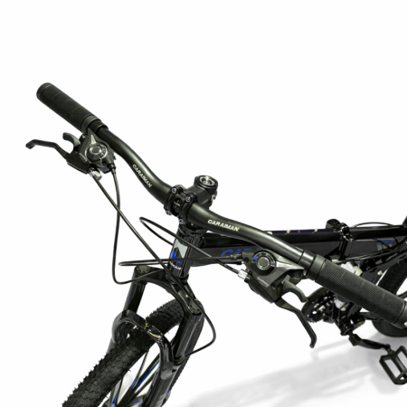 Biciclete - Bicicletă Caraiman, pliabilă, roți 26 inch, cu dublă suspensie, frâne pe disc, albastră