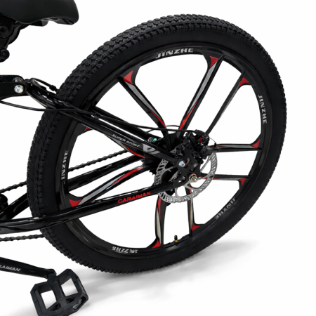 Biciclete - Bicicletă Caraiman, pliabilă, roți 26 inch, cu dublă suspensie, frâne pe disc, roșie