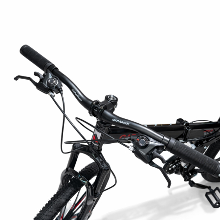 Biciclete - Bicicletă Caraiman, pliabilă, roți 26 inch, cu dublă suspensie, frâne pe disc, roșie