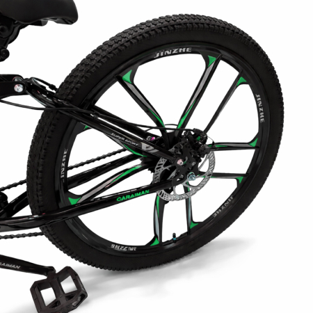 Biciclete - Bicicletă Caraiman, pliabilă, roți 26 inch, cu dublă suspensie, frâne pe disc, verde