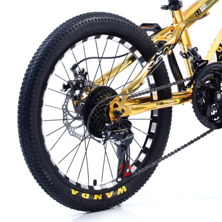 Biciclete - Bicicletă Caraiman, roți 24 inch, cadru oțel, frâne pe disc, galbenă, BC91