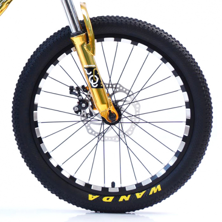 Biciclete - Bicicletă Caraiman, roți 24 inch, cadru oțel, frâne pe disc, galbenă, BC91