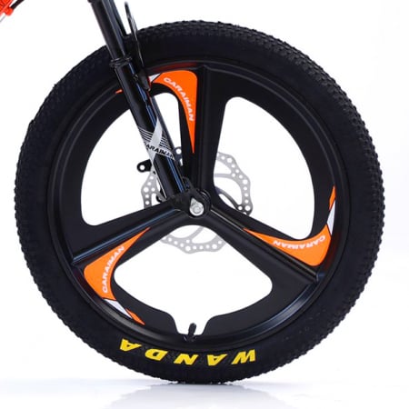 Biciclete - Bicicletă Fulger by Caraiman, roți 20 inch, cadru oțel, frâne pe disc, portocalie, BC03
