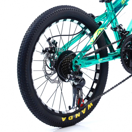 Biciclete - Bicicletă Caraiman, roți 24 inch, cadru oțel, frâne pe disc, turcoaz, BC92