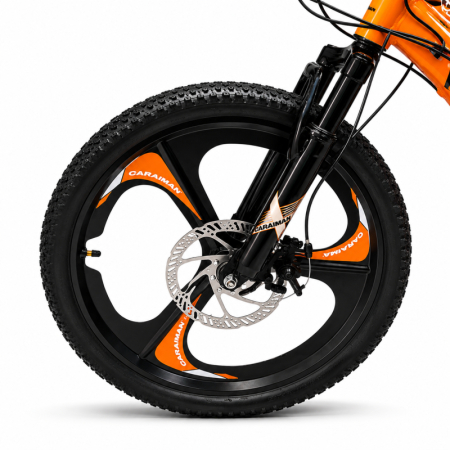 Biciclete - Bicicletă Caraiman, roți 20 inch, cadru oțel, frâne pe disc, portocaliu