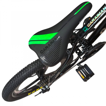 Bicicletă Caraiman, roți 20 inch, cadru oțel, frâne pe disc, negru cu verde [5]