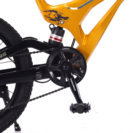 Bicicletă Caraiman, roți 20 inch, cu dublă suspensie, frâne pe disc, aurie [5]