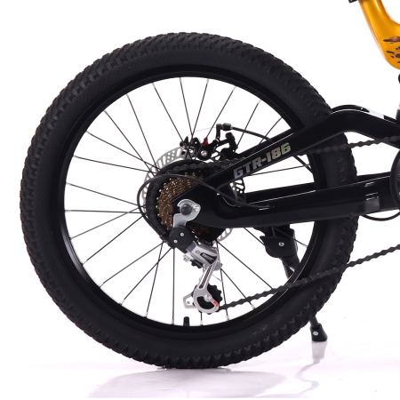 Biciclete - Bicicletă Caraiman, roți 20 inch, cu dublă suspensie, frâne pe disc, aurie