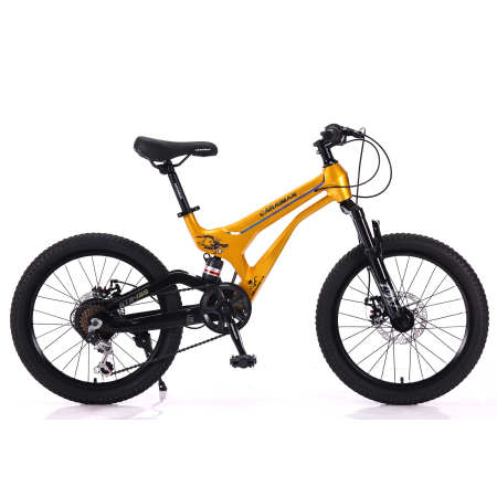 Bicicletă Caraiman, roți 20 inch, cu dublă suspensie, frâne pe disc, aurie [7]
