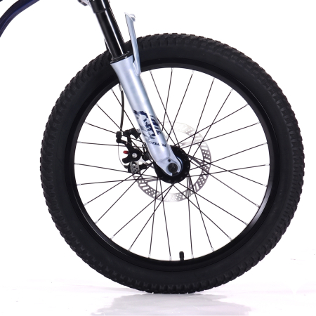 Biciclete - Bicicletă Caraiman, roți 20 inch, cu dublă suspensie, frâne pe disc, albastră