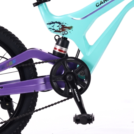 Bicicletă Caraiman, roți 20 inch, cu dublă suspensie, frâne pe disc, turcoaz [5]