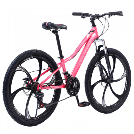 Bicicletă Caraiman, roți 24 sau 26 inch, cadru oțel, frâne pe disc, roz, BC25 [7]