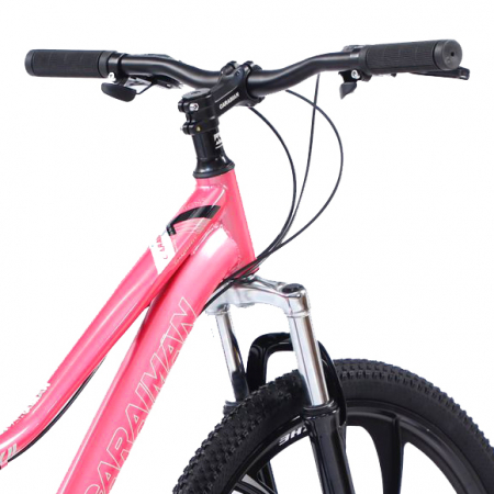 Biciclete - Bicicletă Caraiman, roți 24 sau 26 inch, cadru oțel, frâne pe disc, roz, BC25
