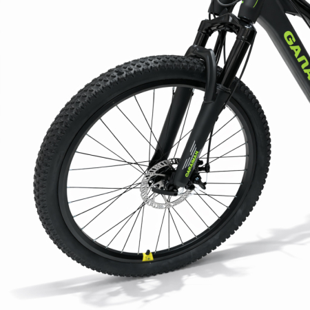 Biciclete - Bicicletă Caraiman, roți 24 sau 26 inch, cu dublă suspensie, frâne pe disc, negru cu verde